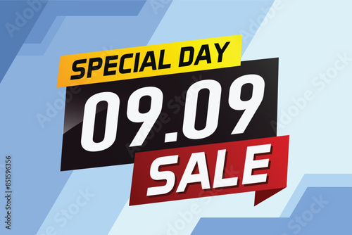 9.9 Special day sale word concept vector illustration with ribbon and 3d style for use landing page, template, ui, web, mobile app, poster, banner, flyer, background, gift card, coupon

