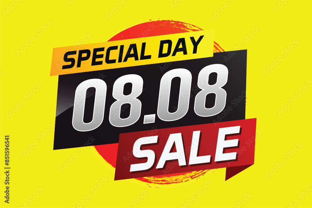 8.8 Special day sale word concept vector illustration with ribbon and 3d style for use landing page, template, ui, web, mobile app, poster, banner, flyer, background, gift card, coupon
8.8 Special day sale word concept vector illustration with ribbon and 3d style for use landing page, template, ui, web, mobile app, poster, banner, flyer, background, gift card, coupon