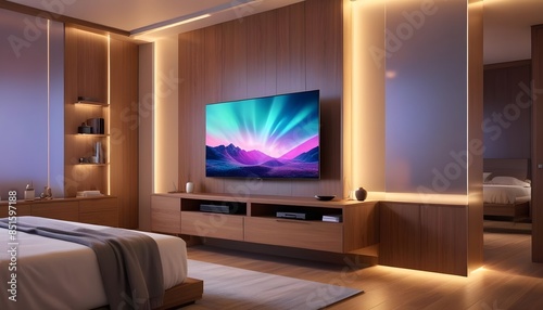 modern living room with fireplace