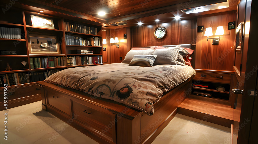 hotel room with bed. Generative AI hotel room with bed. Generative AI