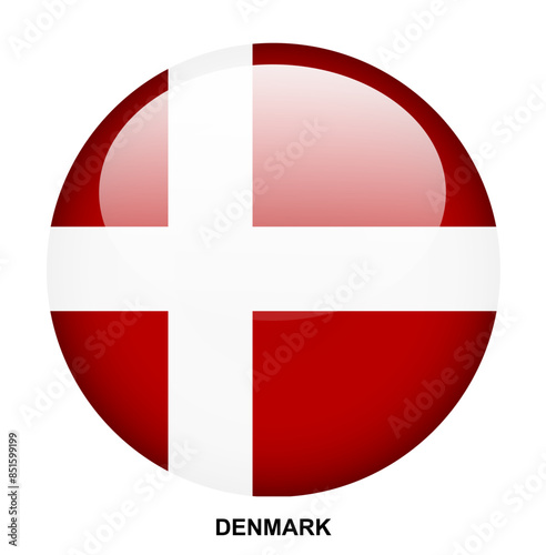 DENMARK flag button on white background