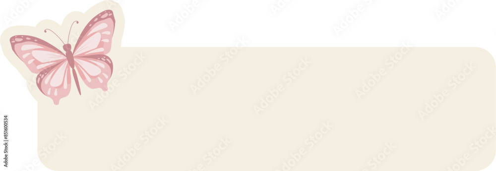 Butterfly Text Box Header Cute Title Label Rectangle Background Butterfly Text Box Header Cute Title Label Rectangle Background