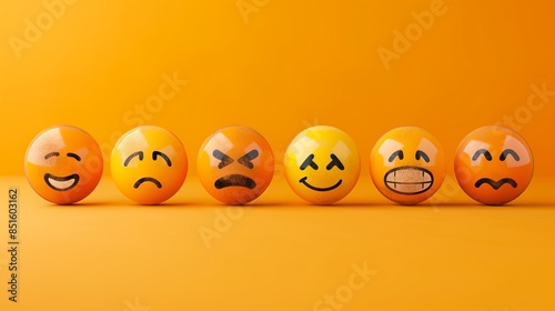 set of happy and sad emoji smiles, diverse emoji collection showcasing a range of happy to sad emotions