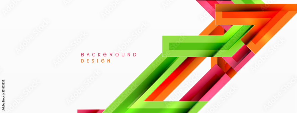 Line zig zag dynamic geometric abstract background. Colorful lines with shadow and light effects, various routes concept. Vector Illustration For Wallpaper, Banner, Background, Card Line zig zag dynamic geometric abstract background. Colorful lines with shadow and light effects, various routes concept. Vector Illustration For Wallpaper, Banner, Background, Card