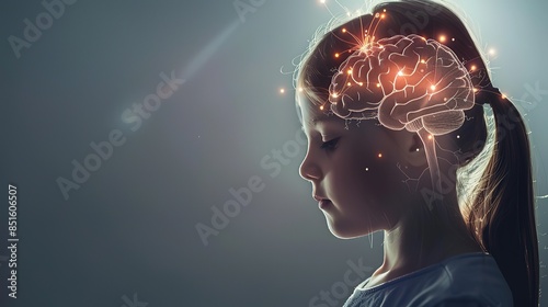 Brain Nervous System concept. Science is something that children should study and learn