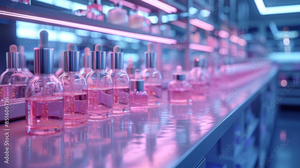 Abstract cosmetic laboratory. Chemical laboratory research. Nature cosmetics. Abstract cosmetic laboratory. Chemical laboratory research. Nature cosmetics.