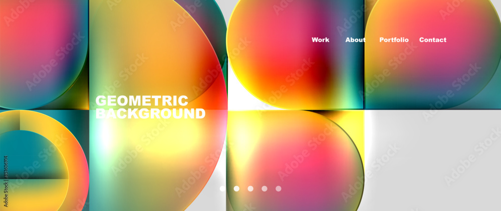 Bright colorful squares with round elements minimal geometric background. Vector Illustration For Wallpaper, Banner, Background, Card, Book Illustration, landing page Bright colorful squares with round elements minimal geometric background. Vector Illustration For Wallpaper, Banner, Background, Card, Book Illustration, landing page