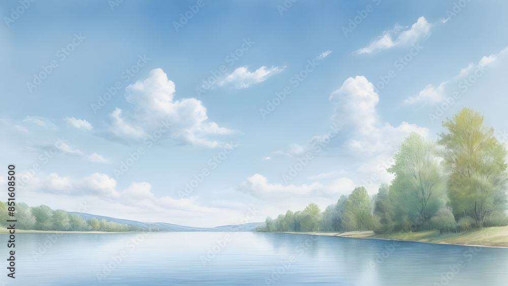 Obraz premium lake and sky in summer