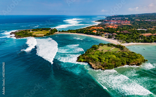 View of Nusa Dua beach in southern Bali, Indonesia