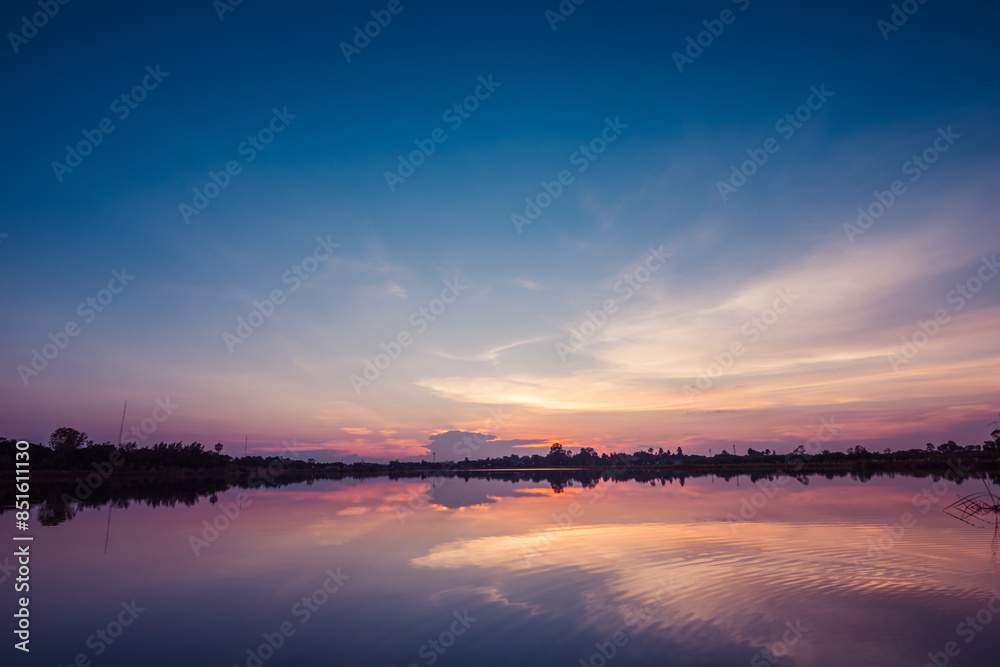Sunset at the lake landscape Sunset at the lake landscape