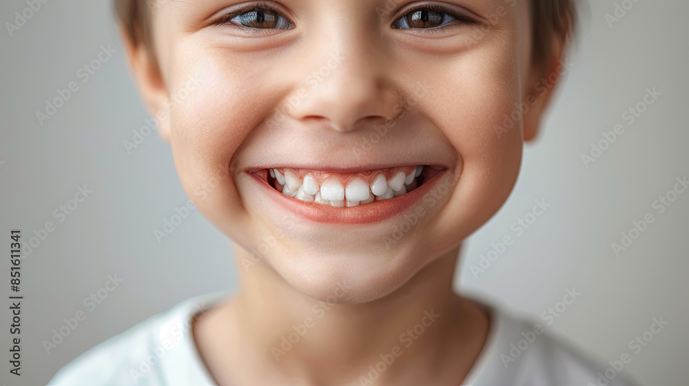 Portrait of smiley boy mouth Portrait of smiley boy mouth
