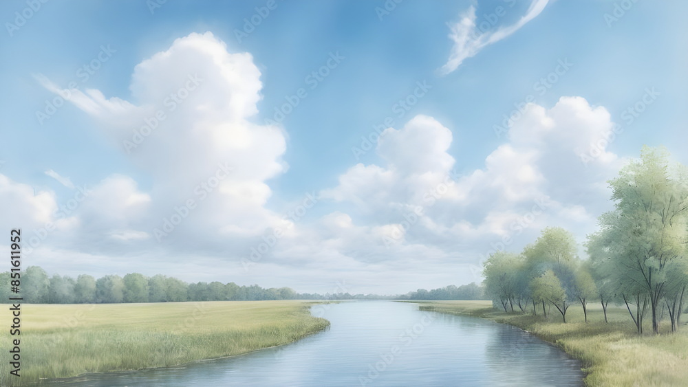river and sky in summer river and sky in summer