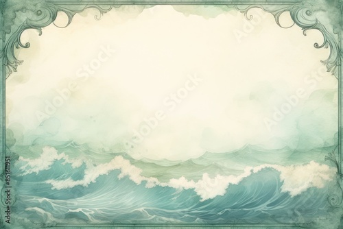 Vintage frame of ocean backgrounds nature sea. © Rawpixel.com