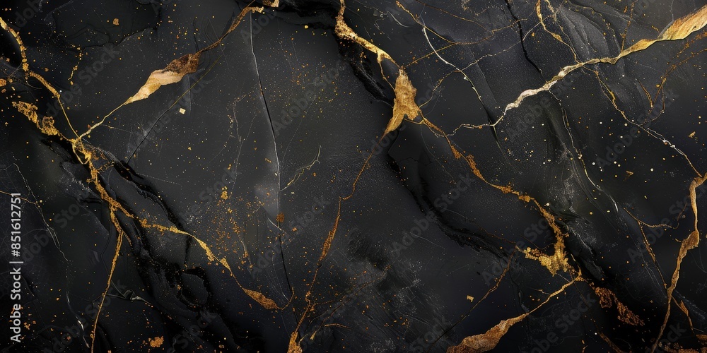 Black Marble with Golden Veins and Glitter Black Marble with Golden Veins and Glitter