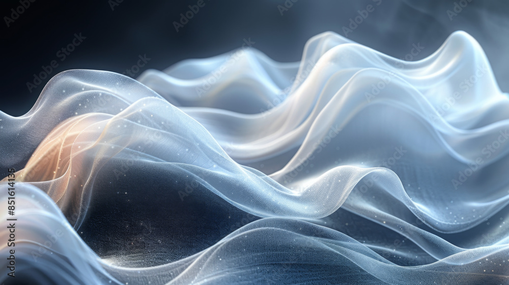 Fototapeta premium Abstract grey background poster with dynamic waves. technology network Vector illustration.