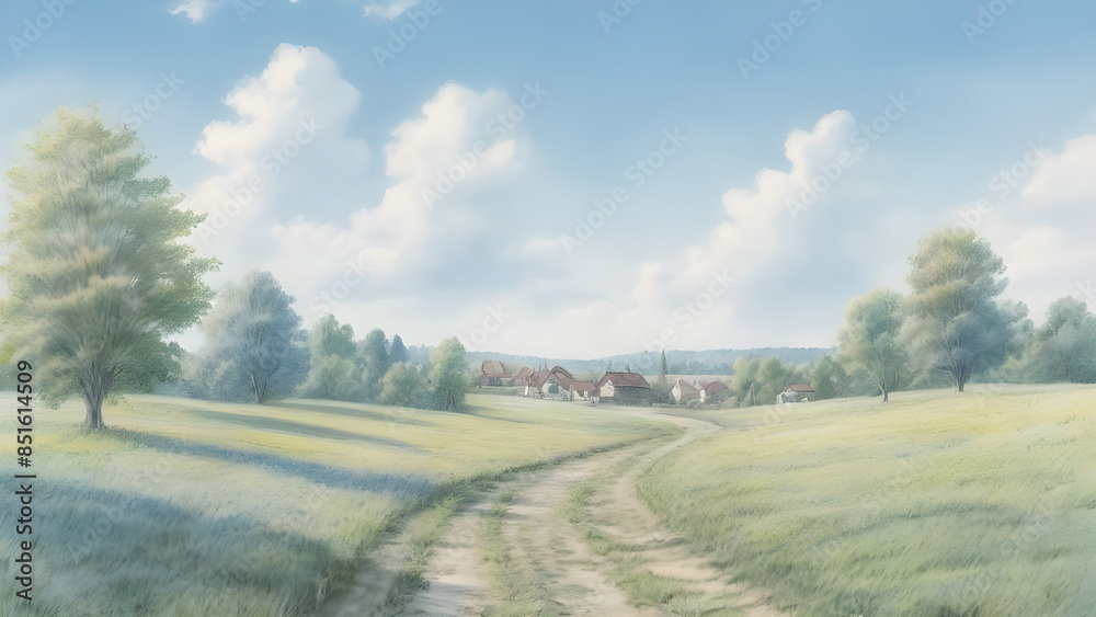 Fototapeta premium rural town in summer