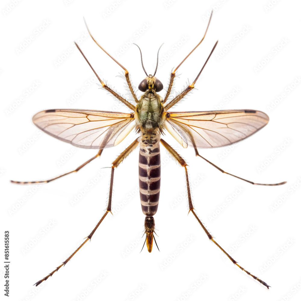 Mosquito, isolated on white transparent background, png element, top view Mosquito, isolated on white transparent background, png element, top view