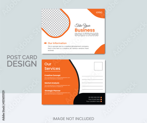 Business post card design template