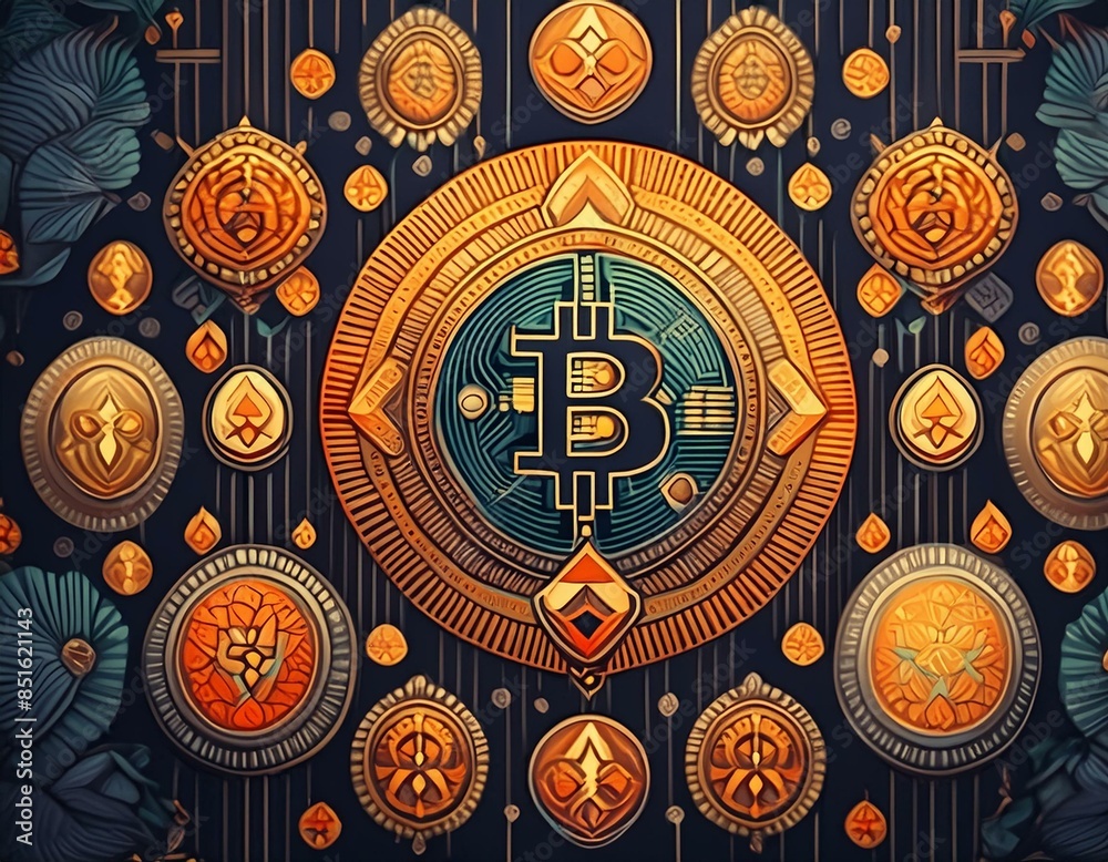 bitcoin coin exploding on gold solid background, concept for crypto currency and finances bitcoin coin exploding on gold solid background, concept for crypto currency and finances