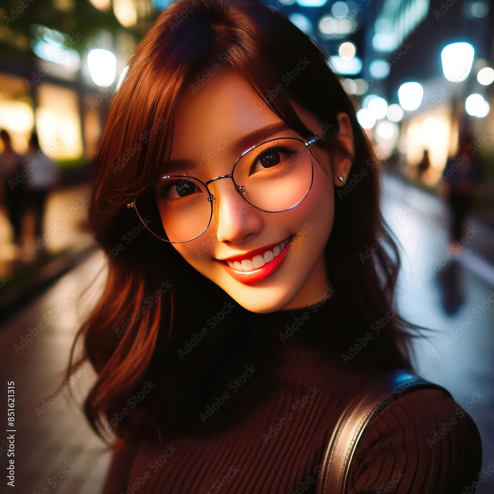 beautiful Japanese girl, beautiful smile, slim body , with black hair short to the ears, wearing a glasses. 24 beautiful Japanese girl, beautiful smile, slim body , with black hair short to the ears, wearing a glasses. 24