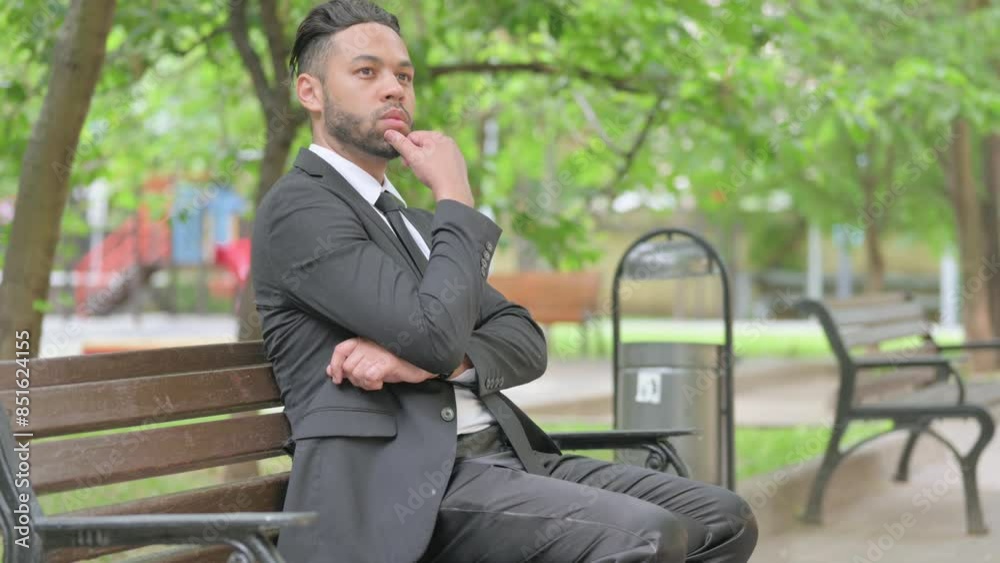 Mixed Race Businessman Brainstorming an Idea Outdoor Mixed Race Businessman Brainstorming an Idea Outdoor