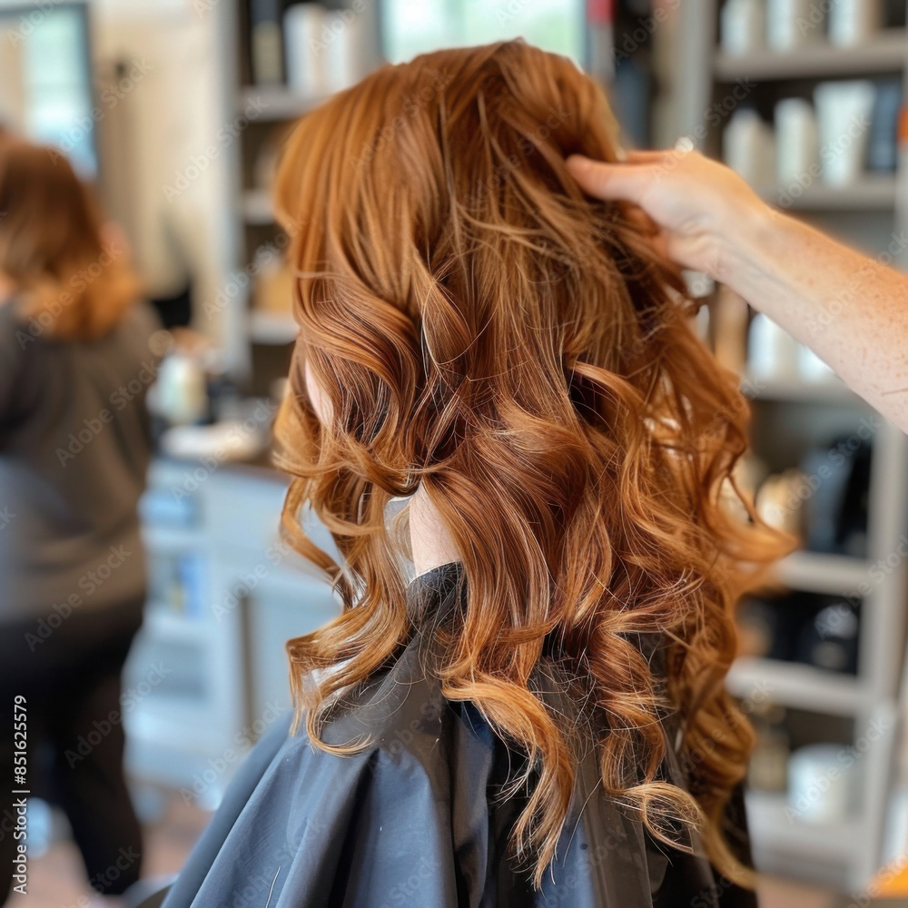 Fototapeta premium Hair_Styling_Session_A_hairstylist_cutting