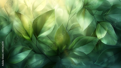 An abstract background with green and brown parallelograms creating a geometric jungle, soft pastel colors, hd quality, digital rendering, high contrast, geometric design, modern aesthetic photo