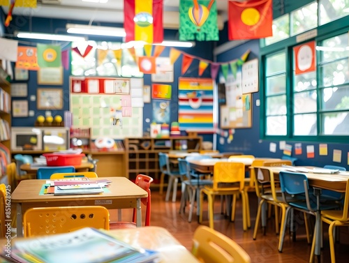 Wallpaper Mural Vibrant Foreign Language Immersion Classroom with Students Practicing Conversational Skills Torontodigital.ca