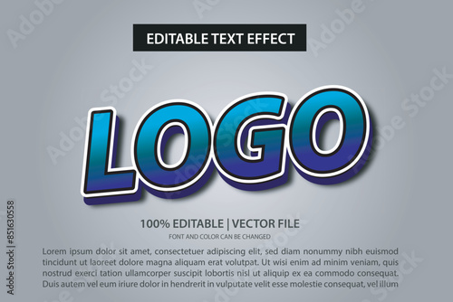 3d vector text effect bold logo style