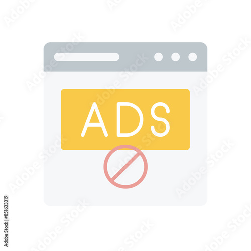  Ad blocker vector icon