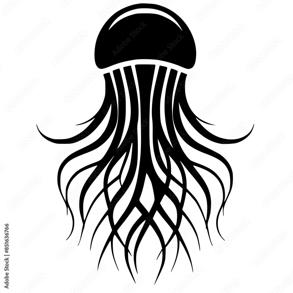 Beautiful jellyfish silhouette