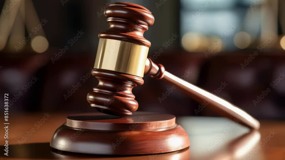A wooden gavel resting on a wooden table, suitable for use in various settings such as courtrooms, conferences, or meetings. A wooden gavel resting on a wooden table, suitable for use in various settings such as courtrooms, conferences, or meetings.