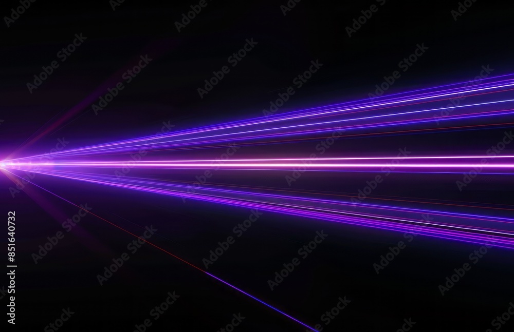 Black background, purple and blue laser beams, laser beam is very thin and long Black background, purple and blue laser beams, laser beam is very thin and long