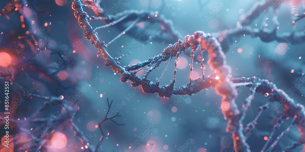 This photo depicts a detailed close up of the structure of a human cell ...