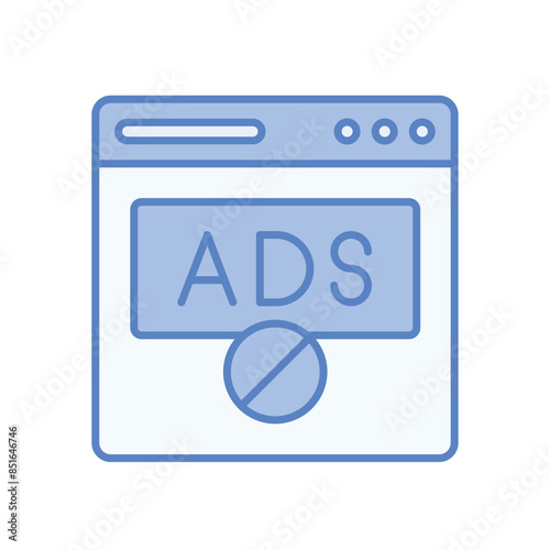  Ad blocker vector icon