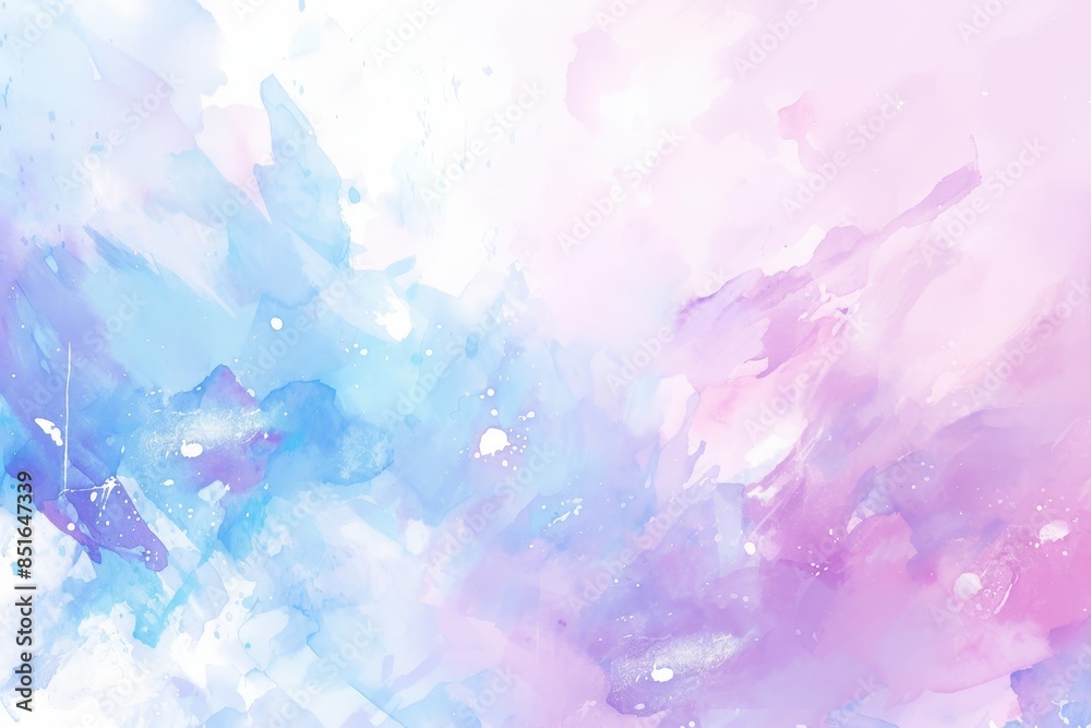 Abstract Watercolor Background with Blue and Pink Hues