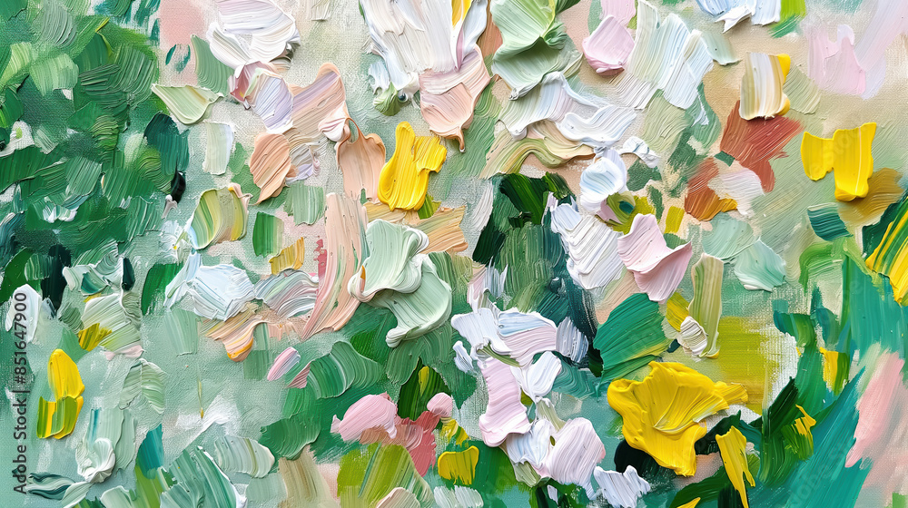 Abstract Impressionist Painting with Thick Vibrant Green, Yellow, and Pastel Brushstrokes
Abstract Impressionist Painting with Thick Vibrant Green, Yellow, and Pastel Brushstrokes