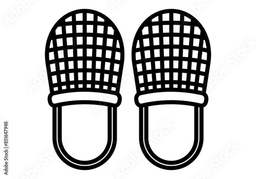 Icono negro de zapatillas de estar por casa de abuelo