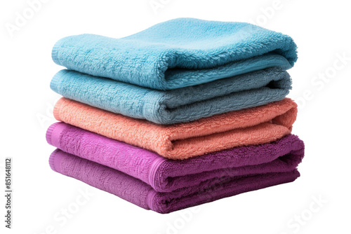 Bundle of Foggy Towels Isolated on Transparent Background PNG Format