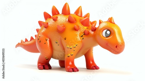 Cute and colorful 3D illustration of a friendly dinosaur. Perfect for children's books, games, and animations. © Pixel