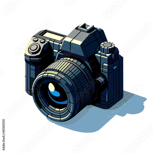cubist DSLR camera vector illustration good for graphics designs, icons and t-shirt print