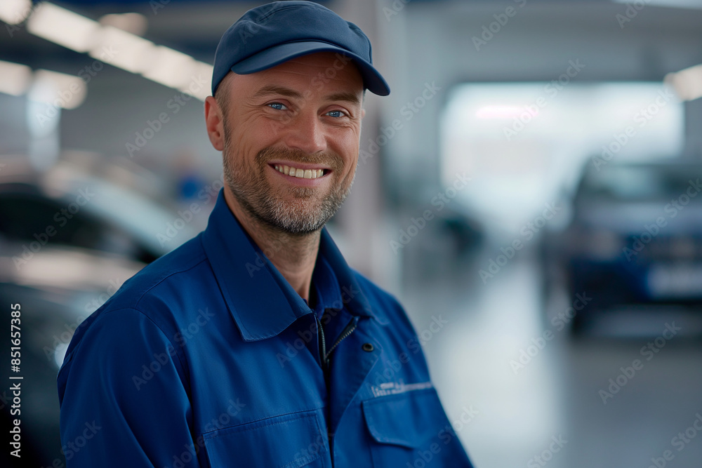 Create a hyper-realistic publicity photo, Extreme Closeup Shot of a smiling 40-year-old Czech man cleaning the showroom of a car dealership in a blue suit. Forty year old handsome smiling man cleaning Create a hyper-realistic publicity photo, Extreme Closeup Shot of a smiling 40-year-old Czech man cleaning the showroom of a car dealership in a blue suit. Forty year old handsome smiling man cleaning