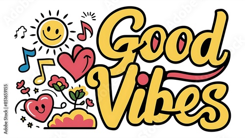 Good Vibes (T-shirt Design Motivational Quote, Illustartion,Typography)