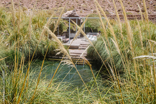 San Pedro de Atacama, Chile - Dec 1, 2023: Puritama Hot Springs, a series of natural volcanic pools in the Atacama Desert photo