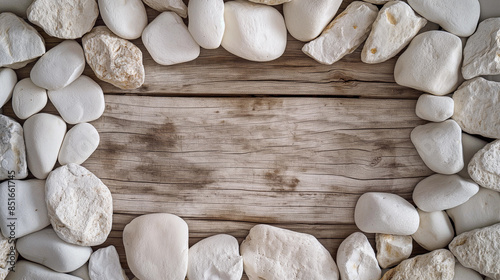 Abstract background of natural materials-white stone and wood.