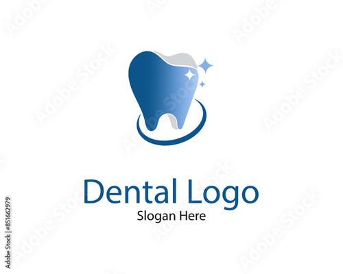 dental clinic tooth logo design icon vector illustration modern