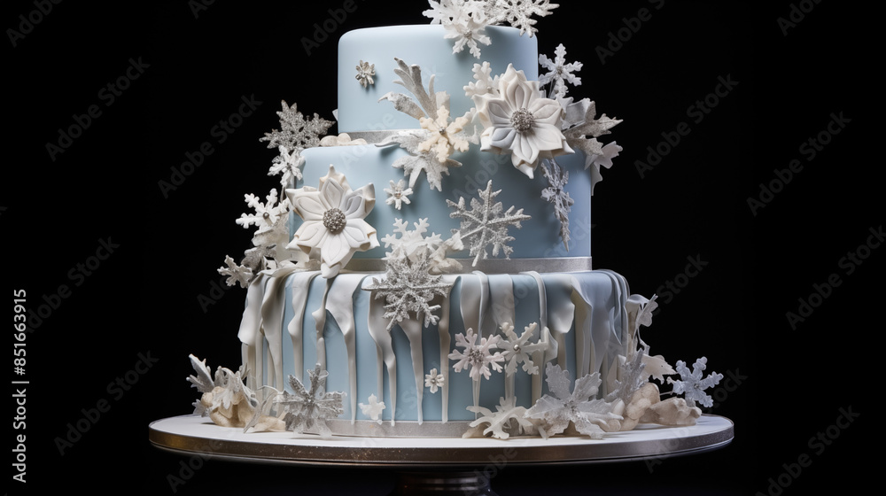 A cake decorated with a win creamy stars A cake decorated with a win creamy stars