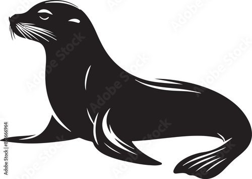 Sea lion silhouette vector  illustration