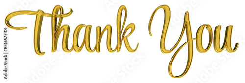 Thank you gold lettering 3d render	
