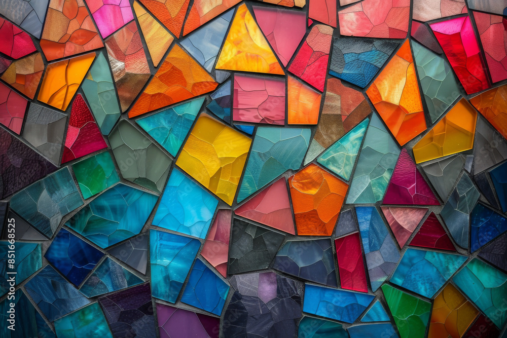 abstract background with colorful geometric shapes and a stained glass effect. a mosaic texture abstract background with colorful geometric shapes and a stained glass effect. a mosaic texture